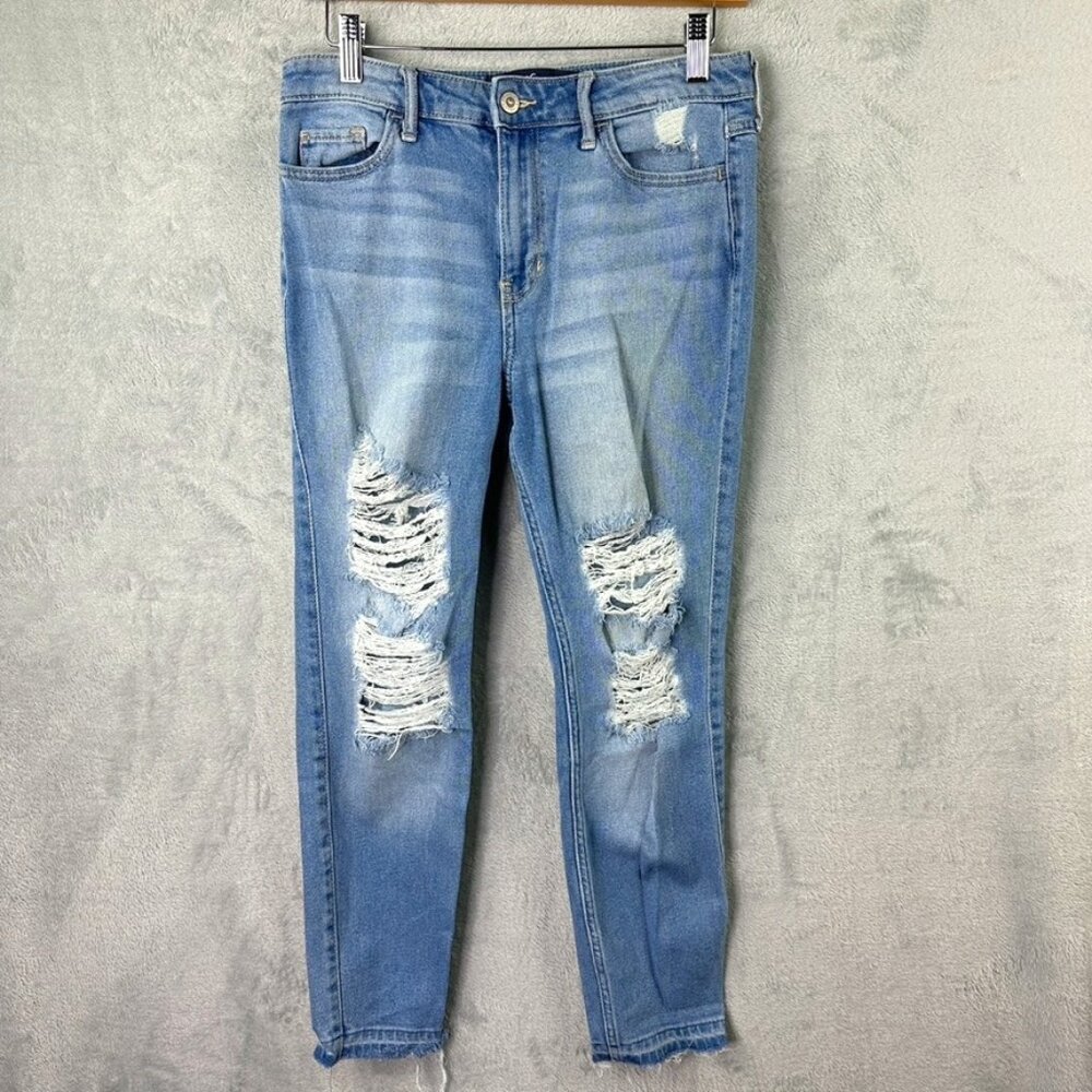 hollister high rise super skinny crop vintage stretch jeans womens 5R size 27x26